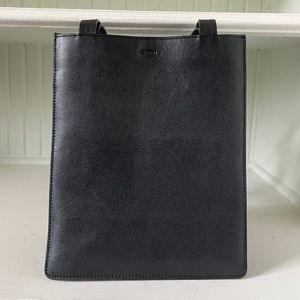 Baggu Medium Leather Retail Tote - Black